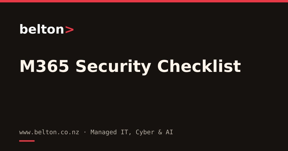 M365 Security Checklist | Belton IT Nexus